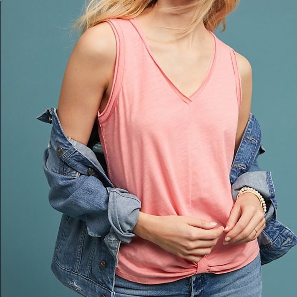 NWT Bordeaux Gatineau Knot Front Tank Anthro L